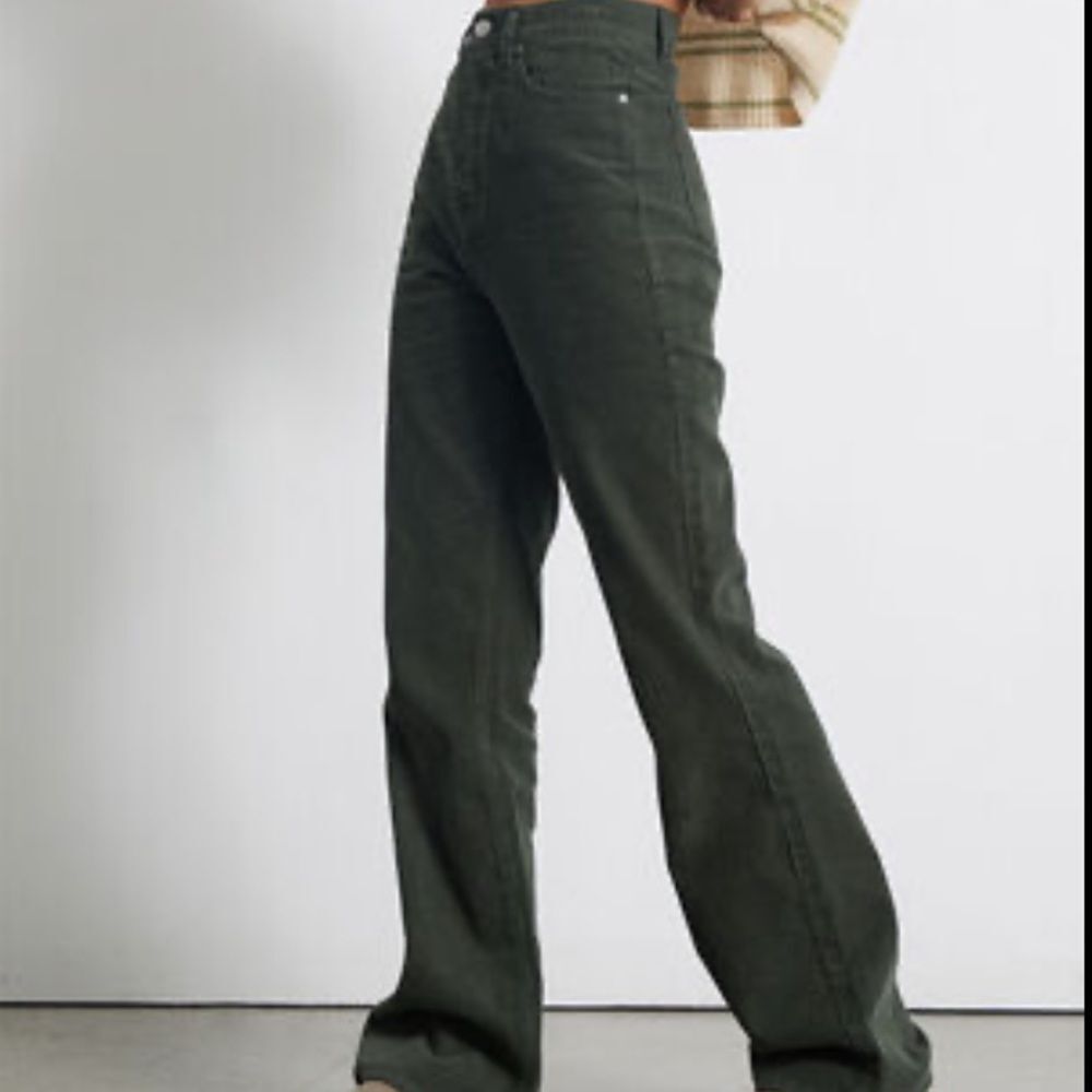 PacSun Dark Green High Rise Boot Cut Corduroy Pants